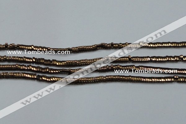 CHE929 15.5 inches 1*2*3mm oval plated hematite beads wholesale