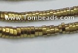 CHE931 15.5 inches 1*2*3mm oval plated hematite beads wholesale