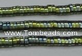 CHE932 15.5 inches 1*2*3mm oval plated hematite beads wholesale