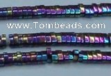 CHE933 15.5 inches 1*2*3mm oval plated hematite beads wholesale