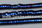 CHE934 15.5 inches 1*2*3mm oval plated hematite beads wholesale