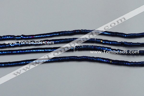 CHE934 15.5 inches 1*2*3mm oval plated hematite beads wholesale