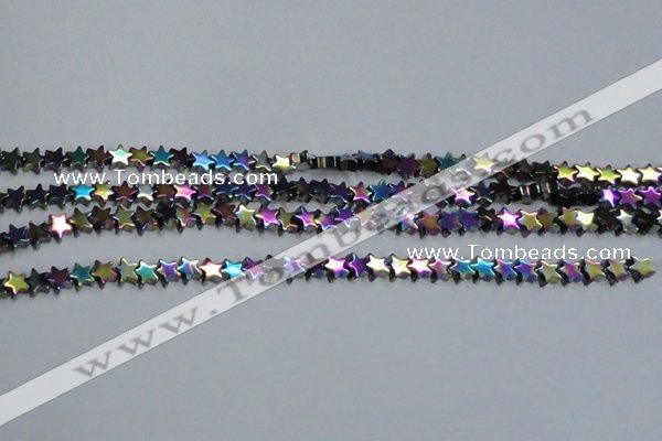 CHE940 15.5 inches 4mm star plated hematite beads wholesale