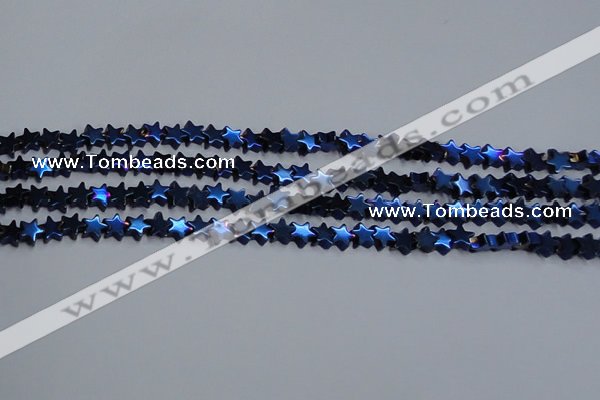 CHE942 15.5 inches 4mm star plated hematite beads wholesale