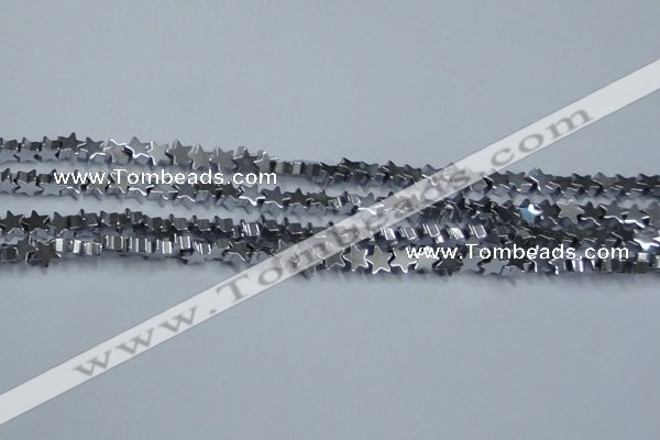 CHE945 15.5 inches 6mm star plated hematite beads wholesale