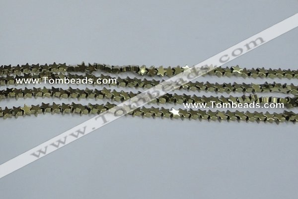 CHE946 15.5 inches 6mm star plated hematite beads wholesale