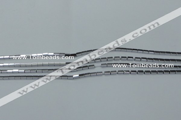CHE954 15.5 inches 2*4mm cuboid plated hematite beads wholesale