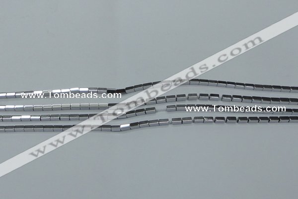 CHE954 15.5 inches 2*4mm cuboid plated hematite beads wholesale