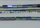 CHE958 15.5 inches 2*4mm cuboid plated hematite beads wholesale