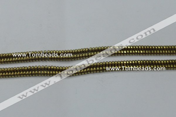 CHE964 15.5 inches 1.5*3mm rondelle plated hematite beads wholesale