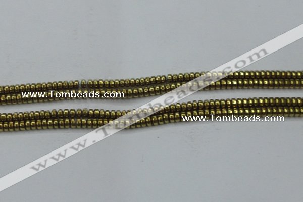 CHE968 15.5 inches 2*4mm rondelle plated hematite beads wholesale