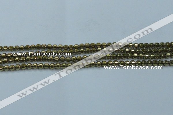 CHE973 15.5 inches 4*4mm plated hematite beads wholesale