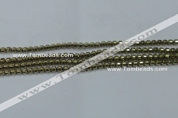 CHE974 15.5 inches 4*4mm plated hematite beads wholesale