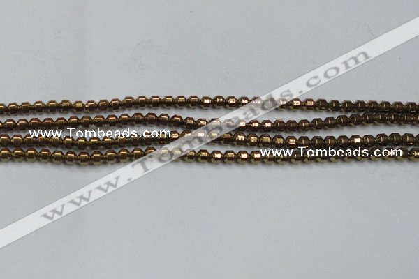 CHE975 15.5 inches 4*4mm plated hematite beads wholesale