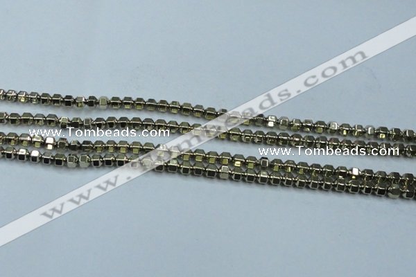 CHE982 15.5 inches 4*4mm plated hematite beads wholesale