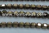 CHE984 15.5 inches 4*4mm plated hematite beads wholesale