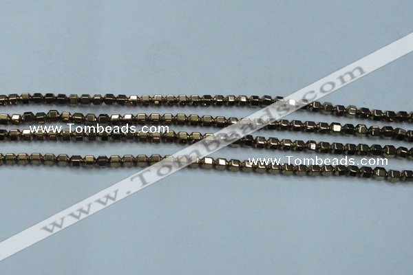 CHE984 15.5 inches 4*4mm plated hematite beads wholesale