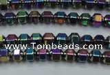 CHE985 15.5 inches 4*4mm plated hematite beads wholesale