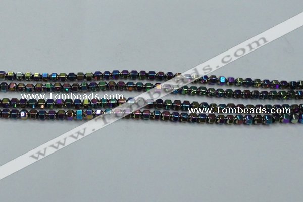 CHE985 15.5 inches 4*4mm plated hematite beads wholesale