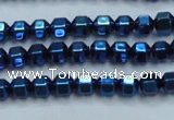 CHE987 15.5 inches 4*4mm plated hematite beads wholesale