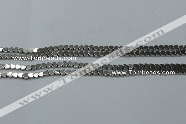 CHE991 15.5 inches 4*4mm heart plated hematite beads wholesale