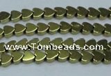 CHE992 15.5 inches 4*4mm heart plated hematite beads wholesale