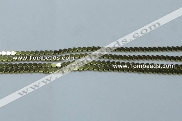 CHE992 15.5 inches 4*4mm heart plated hematite beads wholesale