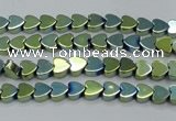 CHE994 15.5 inches 4*4mm heart plated hematite beads wholesale