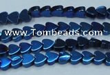 CHE996 15.5 inches 4*4mm heart plated hematite beads wholesale