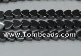 CHE998 15.5 inches 6*6mm heart hematite beads wholesale