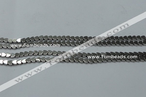 CHE999 15.5 inches 6*6mm heart plated hematite beads wholesale