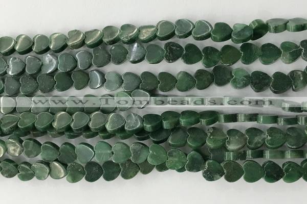 CHG104 15.5 inches 6mm flat heart African jade gemstone beads wholesale