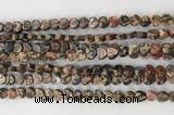 CHG108 15.5 inches 6mm flat heart leopardskin jasper beads wholesale