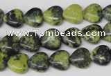 CHG12 15.5 inches 10*10mm heart yellow turquoise beads wholesale