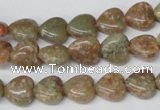 CHG14 15.5 inches 10*10mm heart New unakite gemstone beads wholesale