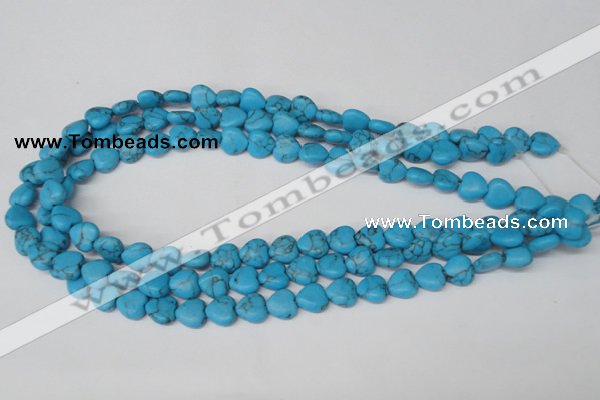CHG15 15.5 inches 10*10mm heart turquoise gemstone beads wholesale