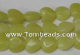 CHG16 15.5 inches 10*10mm heart lemon jade gemstone beads wholesale