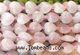 CHG201 15 inches 20mm heart rose quartz beads wholesale