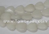 CHG23 15.5 inches 10*10mm heart white jade gemstone beads wholesale