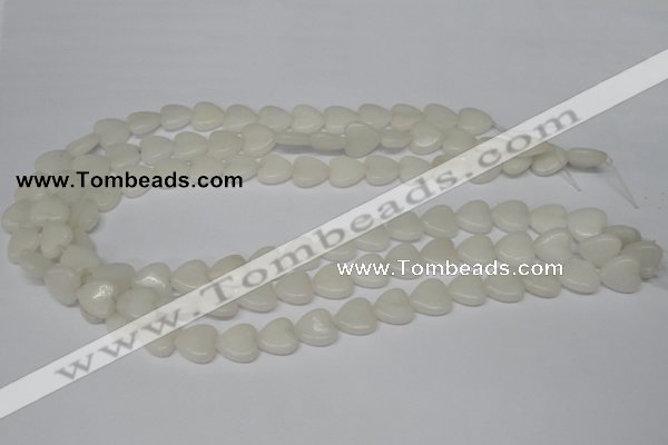 CHG23 15.5 inches 10*10mm heart white jade gemstone beads wholesale