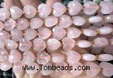 CHG301 15 inches 12mm faceted heart rose quartz beads