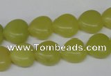 CHG33 15.5 inches 12*12mm heart olive jade gemstone beads wholesale