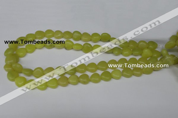 CHG33 15.5 inches 12*12mm heart olive jade gemstone beads wholesale