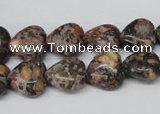 CHG35 12*12mm heart red leopard skin jasper beads wholesale