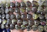 CHG362 15 inches 14mm faceted heart dragon blood jasper beads