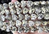 CHG366 15 inches 14mm faceted heart dalmatian jasper beads