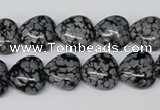 CHG37 15.5 inches 12*12mm heart snowflake obsidian beads wholesale