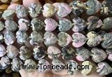 CHG373 15 inches 14mm faceted heart rhodonite gemstone beads