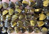 CHG375 15 inches 14mm faceted heart yellow tiger eye beads