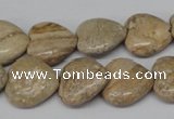 CHG41 15.5 inches 14*14mm heart picture jasper beads wholesale